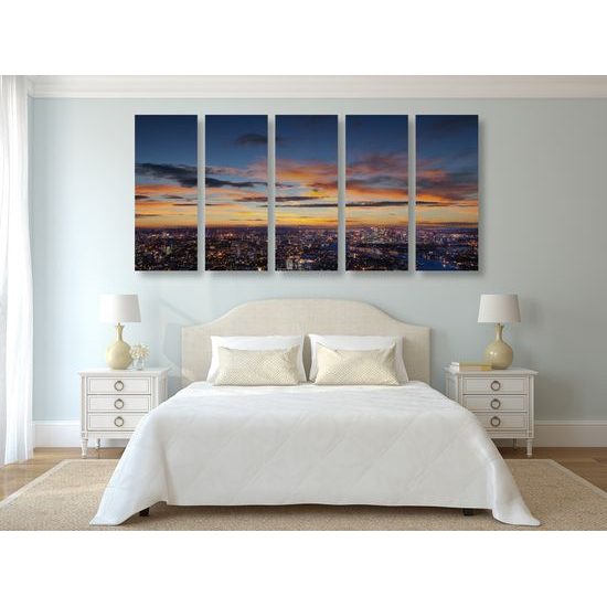 5-dielny obraz vtáčia perspektívá nad Londýnom