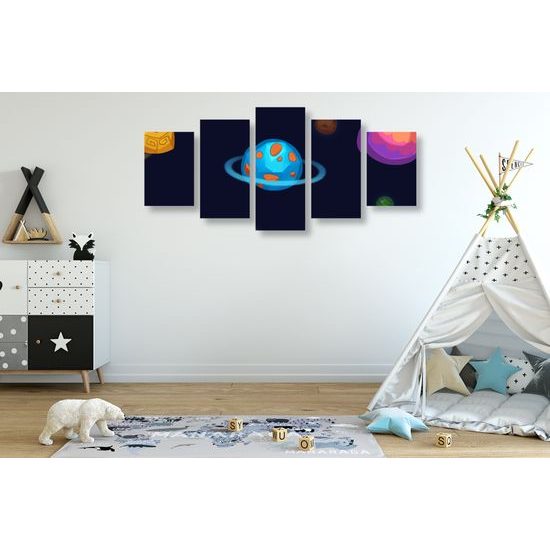 5-dielny obraz detské planéty
