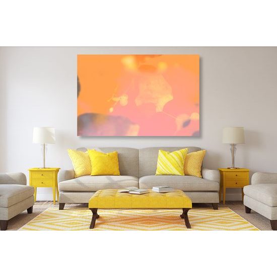 Obraz lipový list pri západe slnka