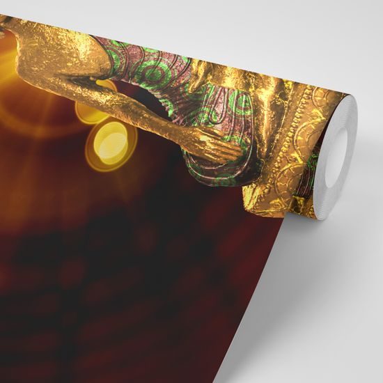 Samolepiaca tapeta socha Budhu na žiarivom pozadí