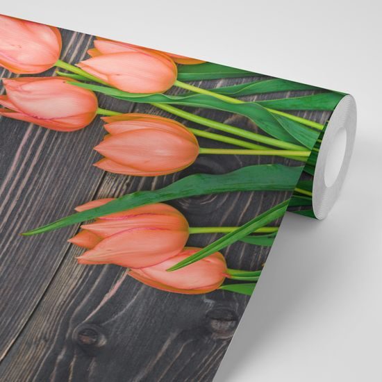 Samolepiaca fototapeta oranžové tulipány v elegantnom prevedení
