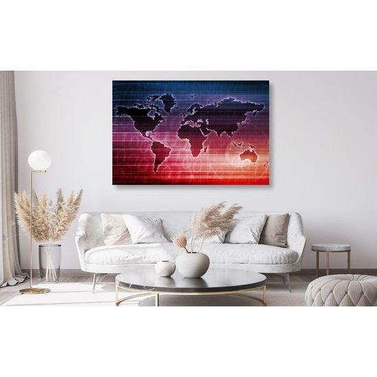 Obraz mapa sveta na binárnej sústave