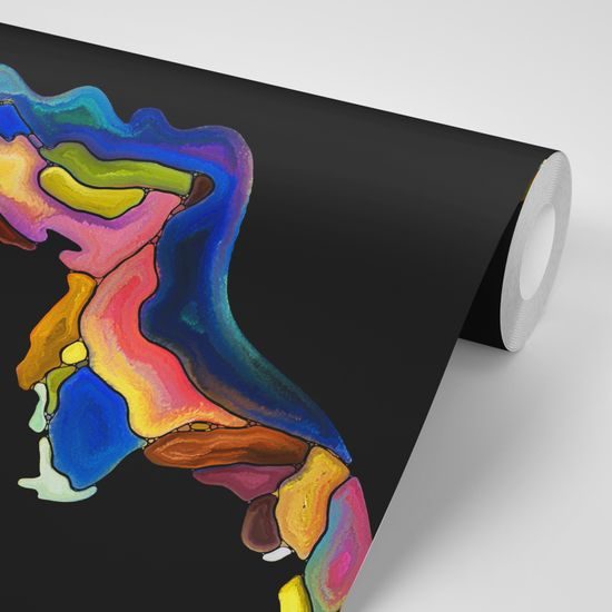 Samolepiaca tapeta neobyčajná abstrakcia ľudských tvárí