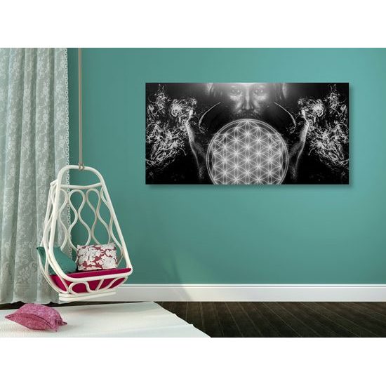 Obraz sila Ježiša v čiernobielom prevedení