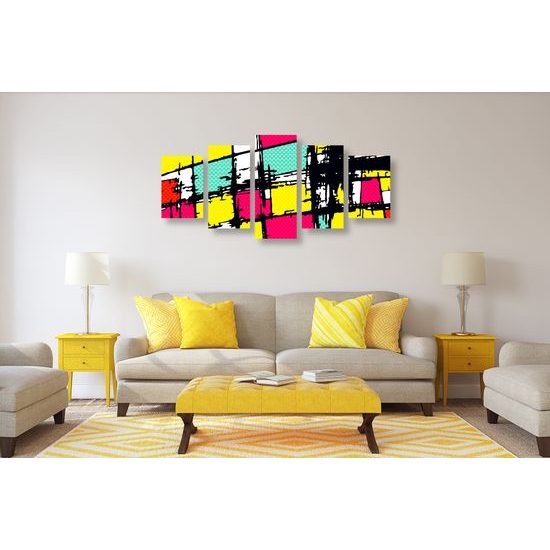 5-dielny obraz jedinečný pop-art