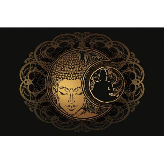 Samolepiaca tapeta majestátny Budha v zlatom prevedení