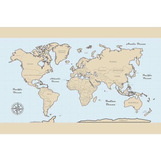 Obraz na korku jemná mapa s telovým okrajom