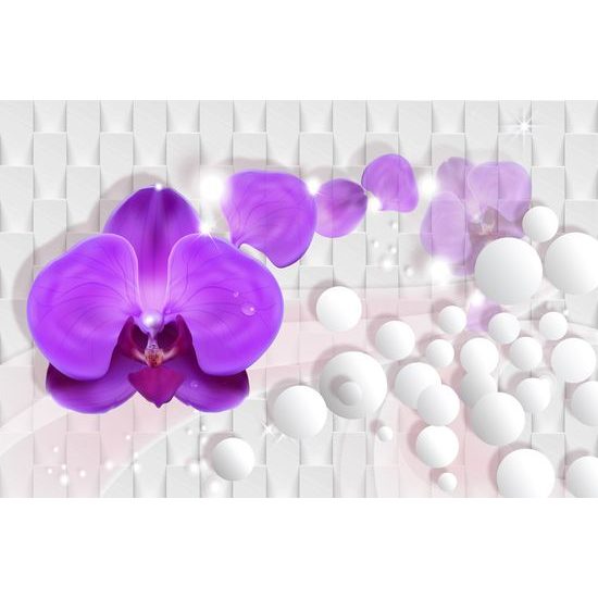 Tapeta fialová orchidea s abstraktným pozadím