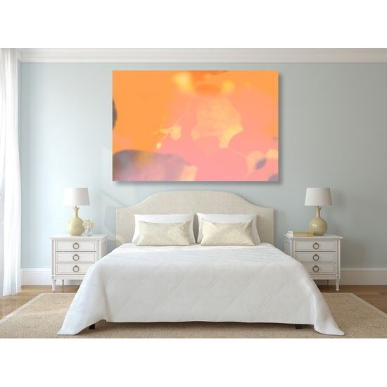 Obraz lipový list pri západe slnka