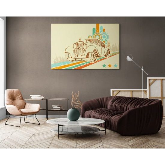 Obraz auto v abstraktnom farebnom prevedení