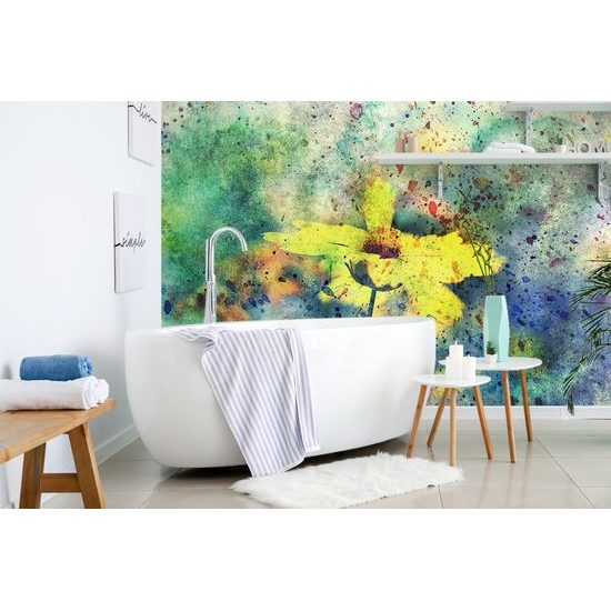 Tapeta žltý kvet na abstraktnom pozadí