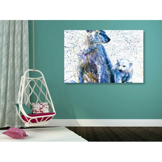 Obraz nádherná maľba ľadových medveďov