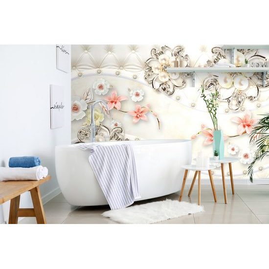 Samolepiaca tapeta elegantné šperky s kvetmi