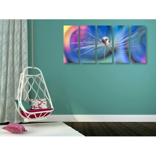 5-dielny obraz kvapka s zaujímavým pozadím