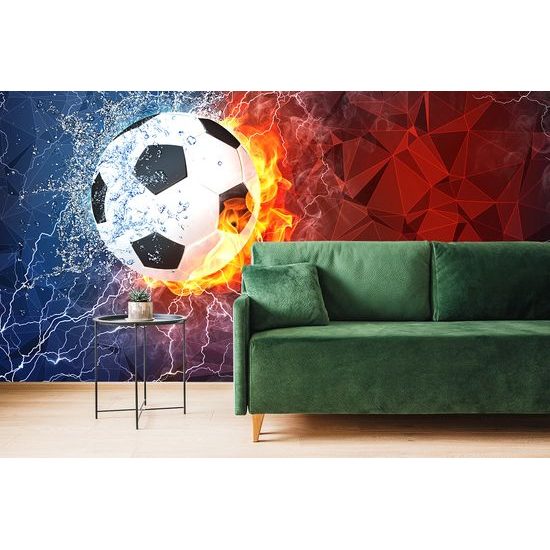 Samolepiaca tapeta futbalová lopta s abstraktným pozadím