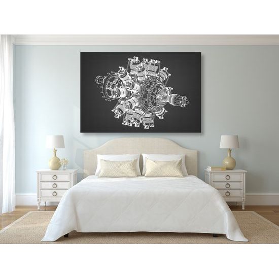 Obraz nákres motora