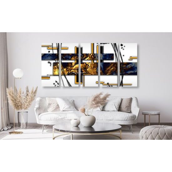 5-dielny obraz zlatý luxus