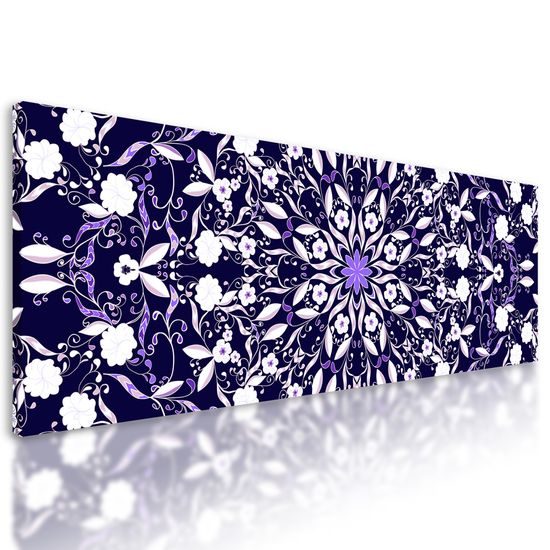 Obraz zaujimavá kvetinová Mandala v fialovom prevedení