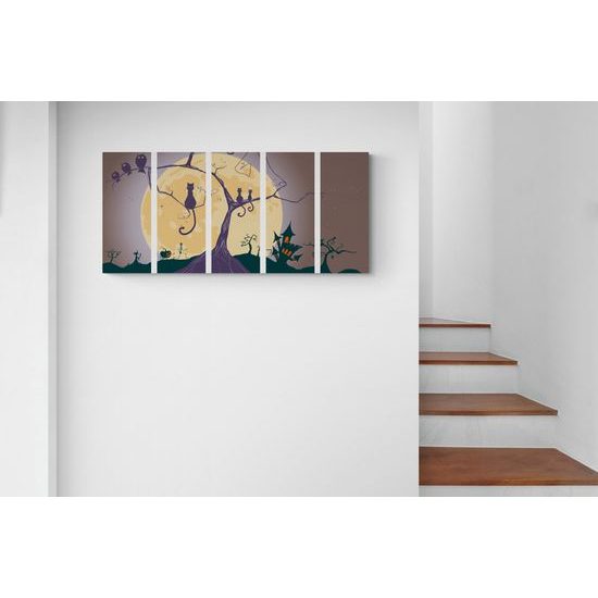 5-dielny obraz strašidelná krajina