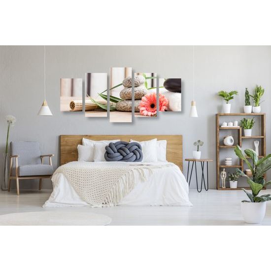 5-dielny obraz zátišie s prvkami Feng Shui