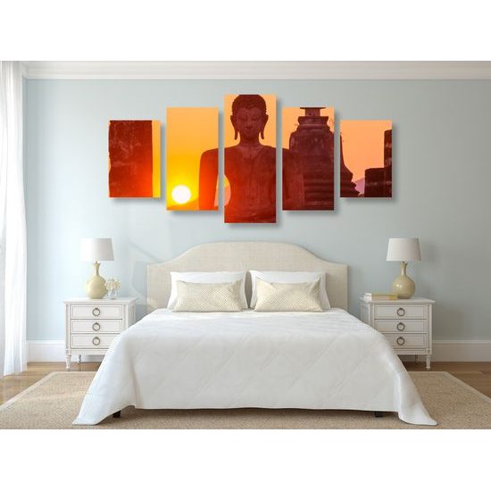 5-dielny obraz Budha v kamenom meste