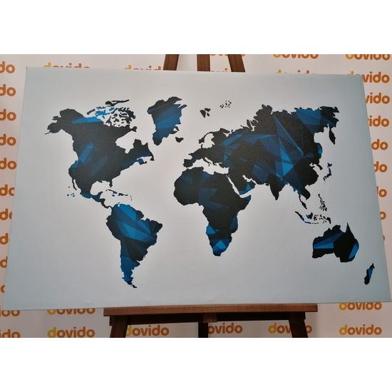 Obraz mapa sveta tovrená polygonmi