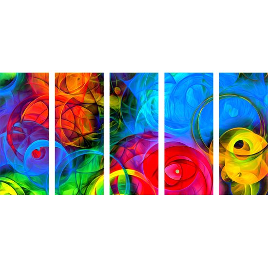 5-dielny obraz výbuch farieb