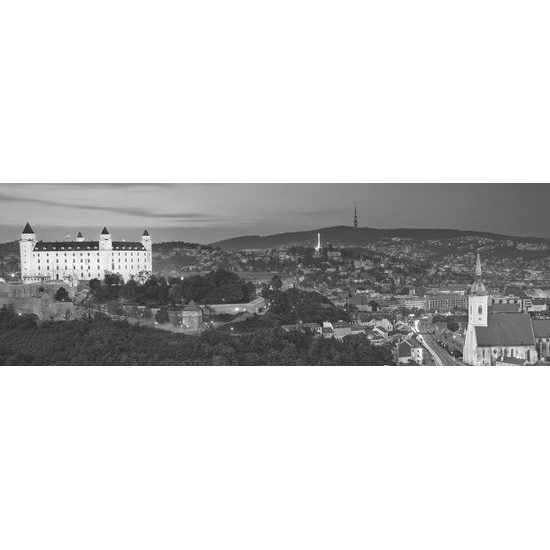 Obraz Bratislavský hrad v čiernobielom prevedení