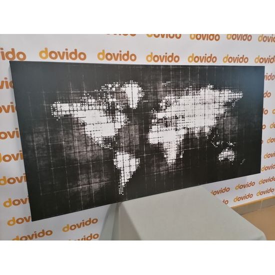 Obraz futuristická mapa sveta v čiernobielom prevedení