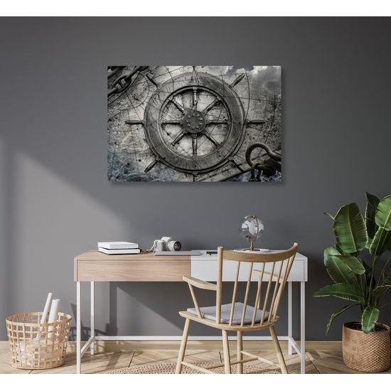 Obraz umelecké prevedenie lodného kormidla