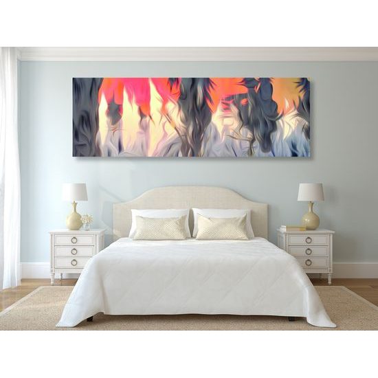 Obraz nádherné umelecké prevedenie zasneženého lesa