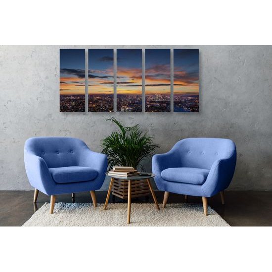 5-dielny obraz vtáčia perspektívá nad Londýnom