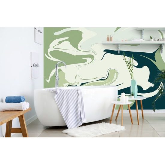 Samolepiaca tapeta zelená umelecká abstrakcia