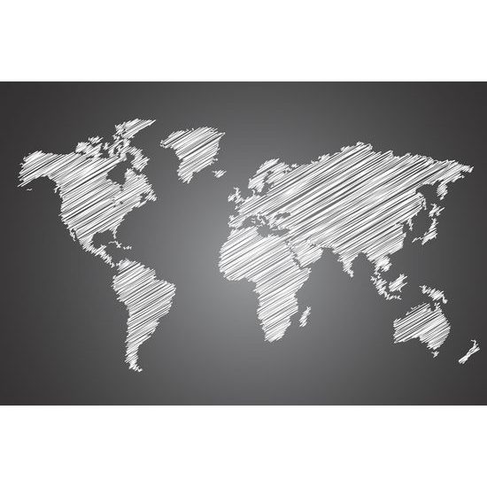 Obraz zaujímavá mapa na čiernobielom pozadí