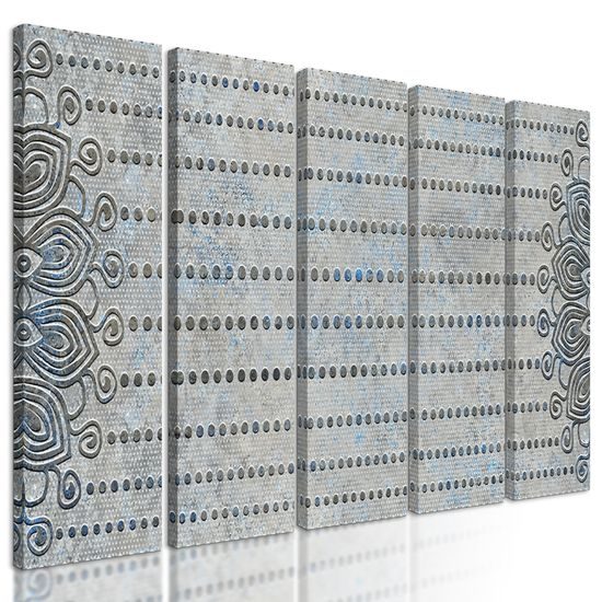 5-dielny obraz unikátny vzor na šedom pozadí