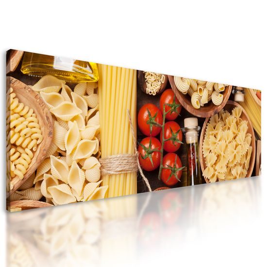 Obraz talianske cestoviny s olivovým olejom