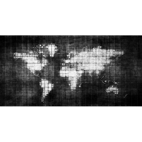 Obraz na korku futuristická mapa sveta v čiernobielom prevedení