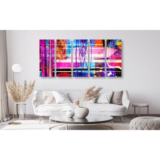 5-dielny obraz abstraktný výbuch farieb