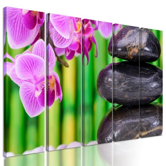 5-dielny obraz bambusová Zen záhrada