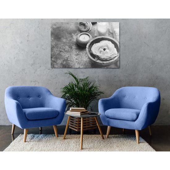 Obraz jemné zátišie v čiernobielom prevedení