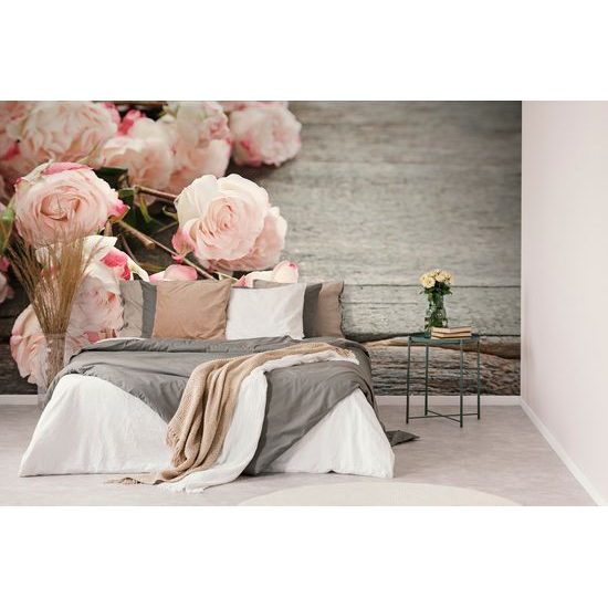 Samolepiaca fototapeta ruže v svetloružovej farbe