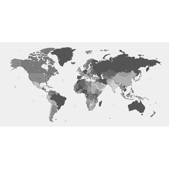 Obraz mapa štátov v čiernobielom prevedení