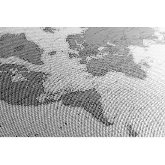Obraz mapa v čiernobielom prevedení