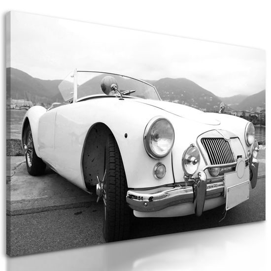 Obraz klasický veterán v čiernobielom prevedení