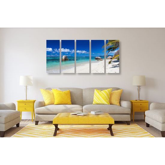5-dielny obraz nádherná piesočná pláž