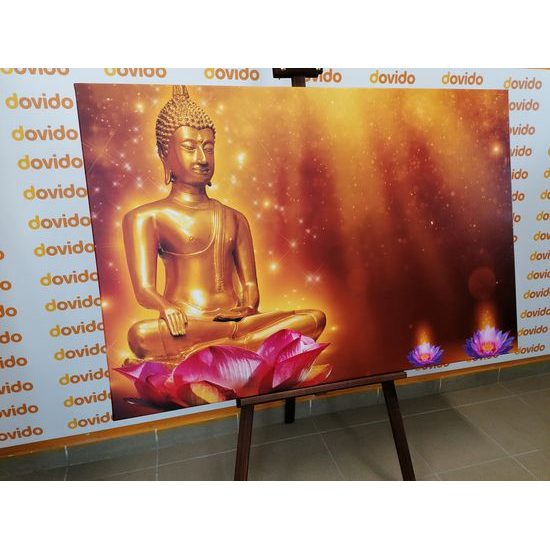 Obraz Buddha pri lotosových kvetoch