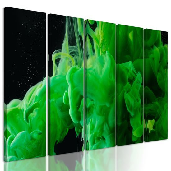 5-dielny obraz zaujimavý zelený dym