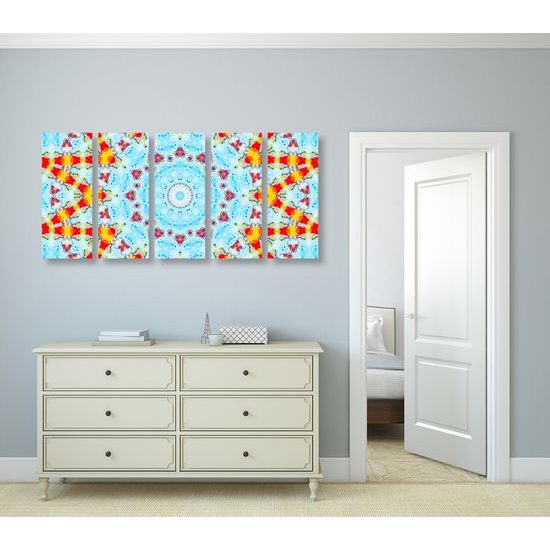 5-dielny obraz nevšedná mandala