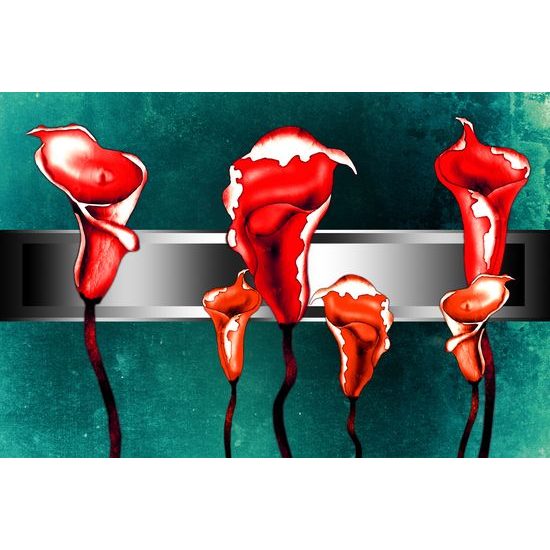 Obraz nádherná umelecká abstrakcia červených kvetov