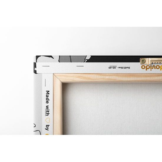 Obraz čiernobiela mapa Európskej únie v modernom prevedení